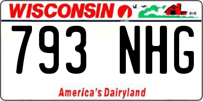 WI license plate 793NHG