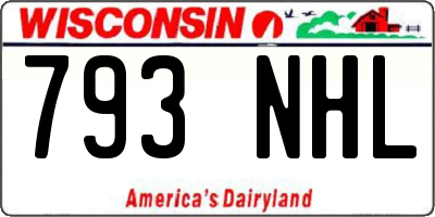 WI license plate 793NHL