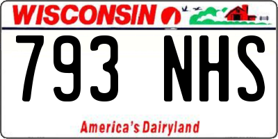 WI license plate 793NHS