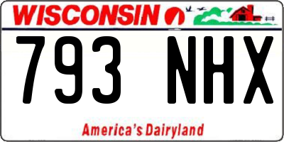 WI license plate 793NHX