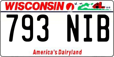 WI license plate 793NIB