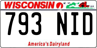 WI license plate 793NID