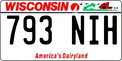 WI license plate 793NIH