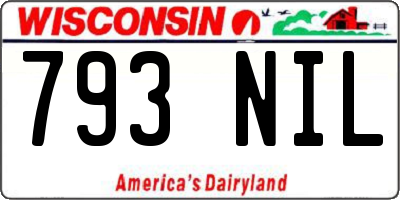 WI license plate 793NIL