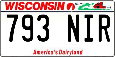 WI license plate 793NIR