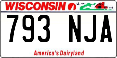 WI license plate 793NJA