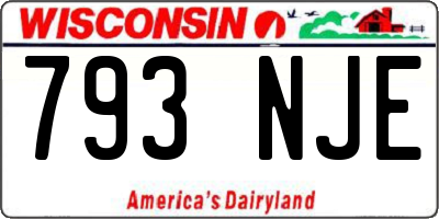 WI license plate 793NJE
