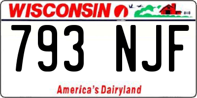WI license plate 793NJF