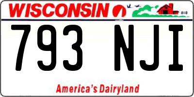 WI license plate 793NJI