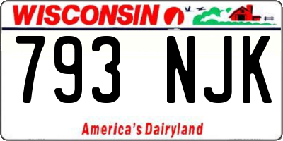 WI license plate 793NJK