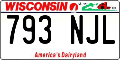WI license plate 793NJL