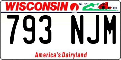 WI license plate 793NJM