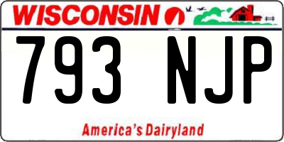 WI license plate 793NJP