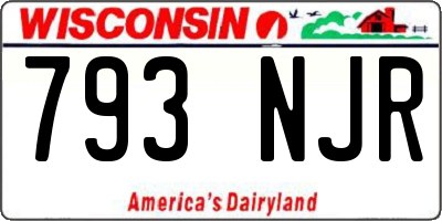WI license plate 793NJR