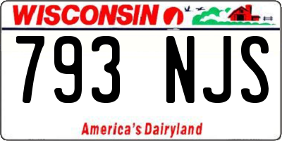 WI license plate 793NJS