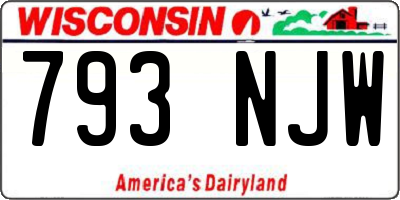WI license plate 793NJW