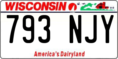WI license plate 793NJY