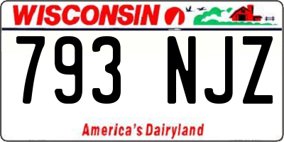 WI license plate 793NJZ