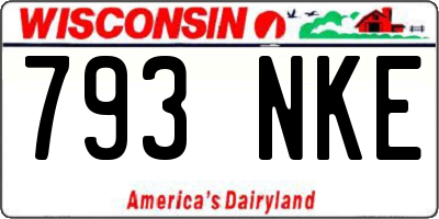 WI license plate 793NKE
