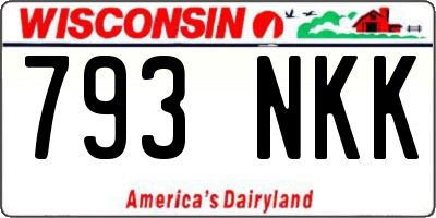 WI license plate 793NKK
