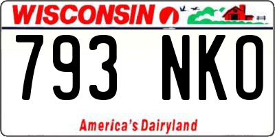 WI license plate 793NKO