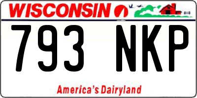WI license plate 793NKP