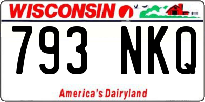 WI license plate 793NKQ
