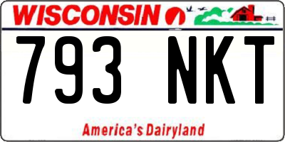 WI license plate 793NKT