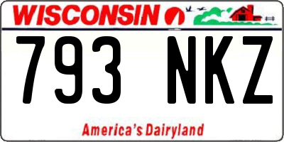 WI license plate 793NKZ