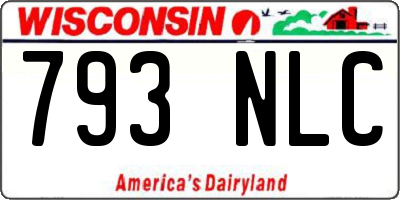 WI license plate 793NLC