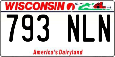 WI license plate 793NLN