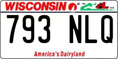 WI license plate 793NLQ
