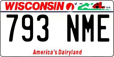 WI license plate 793NME