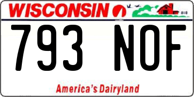 WI license plate 793NOF