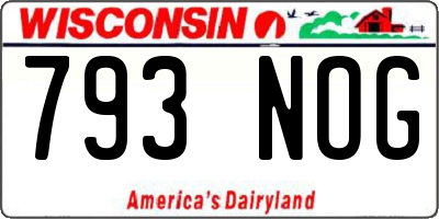 WI license plate 793NOG