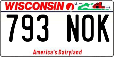 WI license plate 793NOK