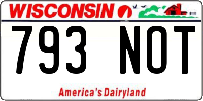 WI license plate 793NOT