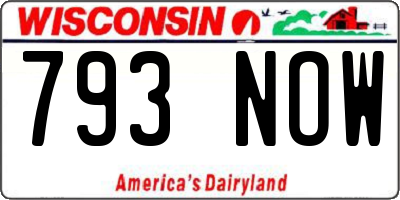 WI license plate 793NOW