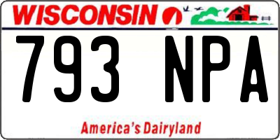 WI license plate 793NPA