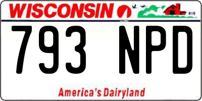 WI license plate 793NPD