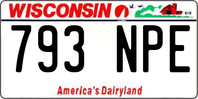 WI license plate 793NPE