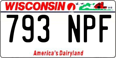 WI license plate 793NPF