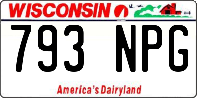 WI license plate 793NPG