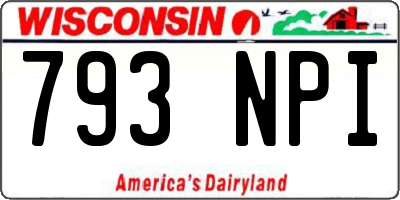 WI license plate 793NPI