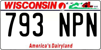 WI license plate 793NPN