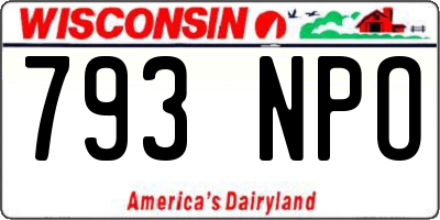 WI license plate 793NPO