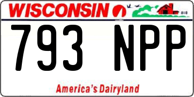 WI license plate 793NPP