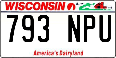 WI license plate 793NPU