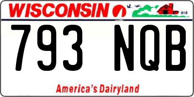 WI license plate 793NQB
