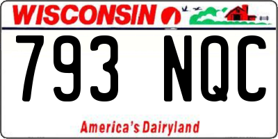 WI license plate 793NQC